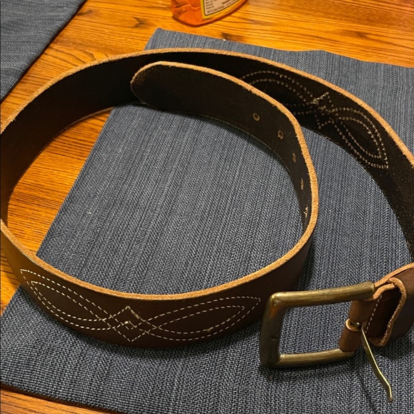 Banana Republic Brown Leather Belt with Brass Buckle Size Medium - Picture 1 of 7